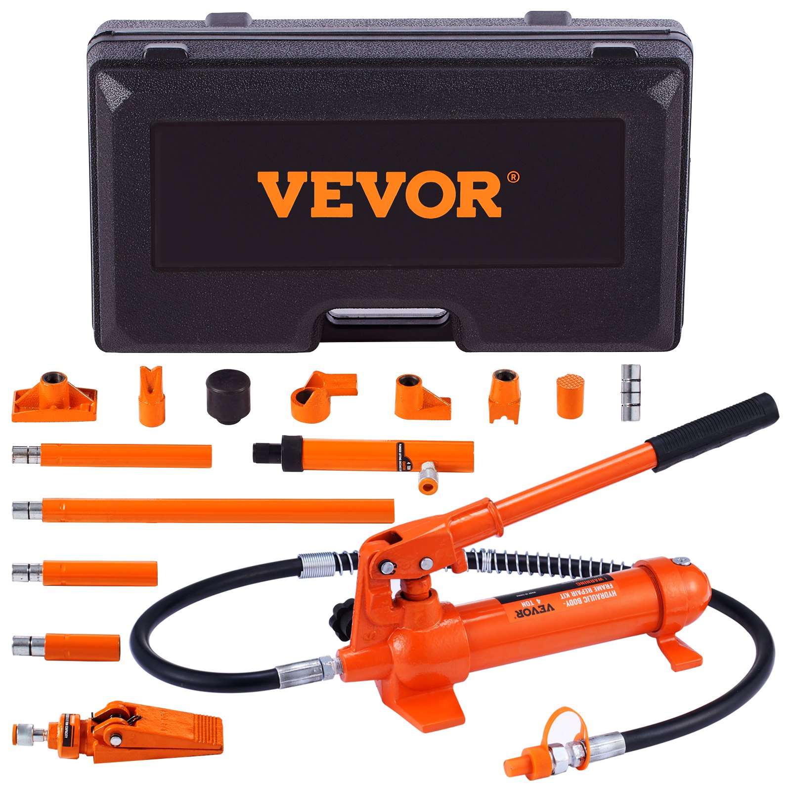 V952-FLDTJH4ABSTPUKFMBV0-202508011236-00 VEVOR 4 Ton Porta Power Kit, Portable Hydraulic Jack with 3.9 ft/1.2 m Oil Hose, Auto Body Frame Repair Kit with Storage Case for Car Repair, Truck, Farm (8800 LBS) - Image 1