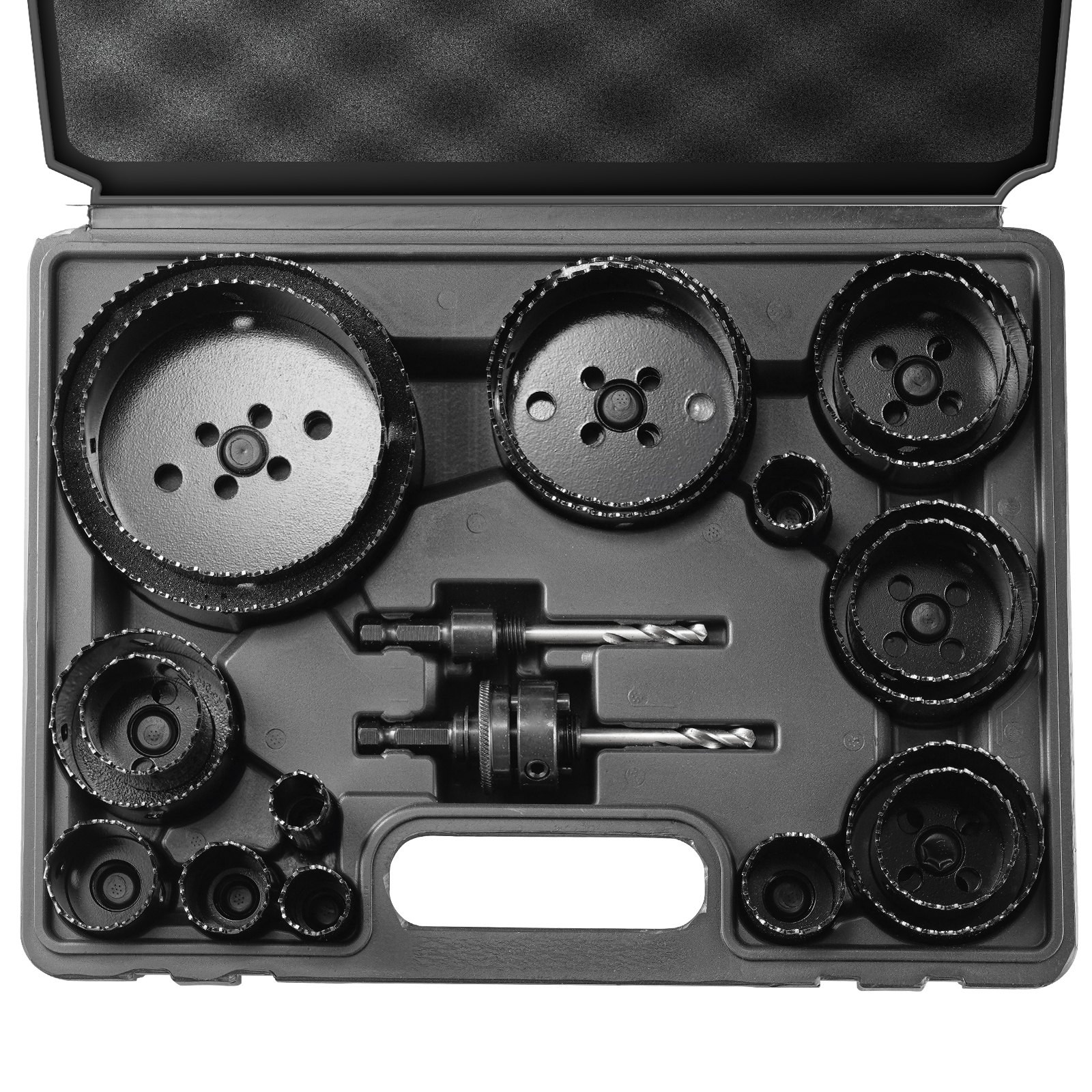 V952-KJTJSJSPF18OWVFQPV0-202507141731-00 VEVOR Hole Saw Kit, 18 PCS Saw Blades, 6 Drill Bits, 1 Hex Wrench, Bi Metal M42 Hole Saw Set with Carrying Case, General Purpose Size from 3/4" to 4-1/2", Ideal for Wood Board, Iron and Plastic Plate - Image 1