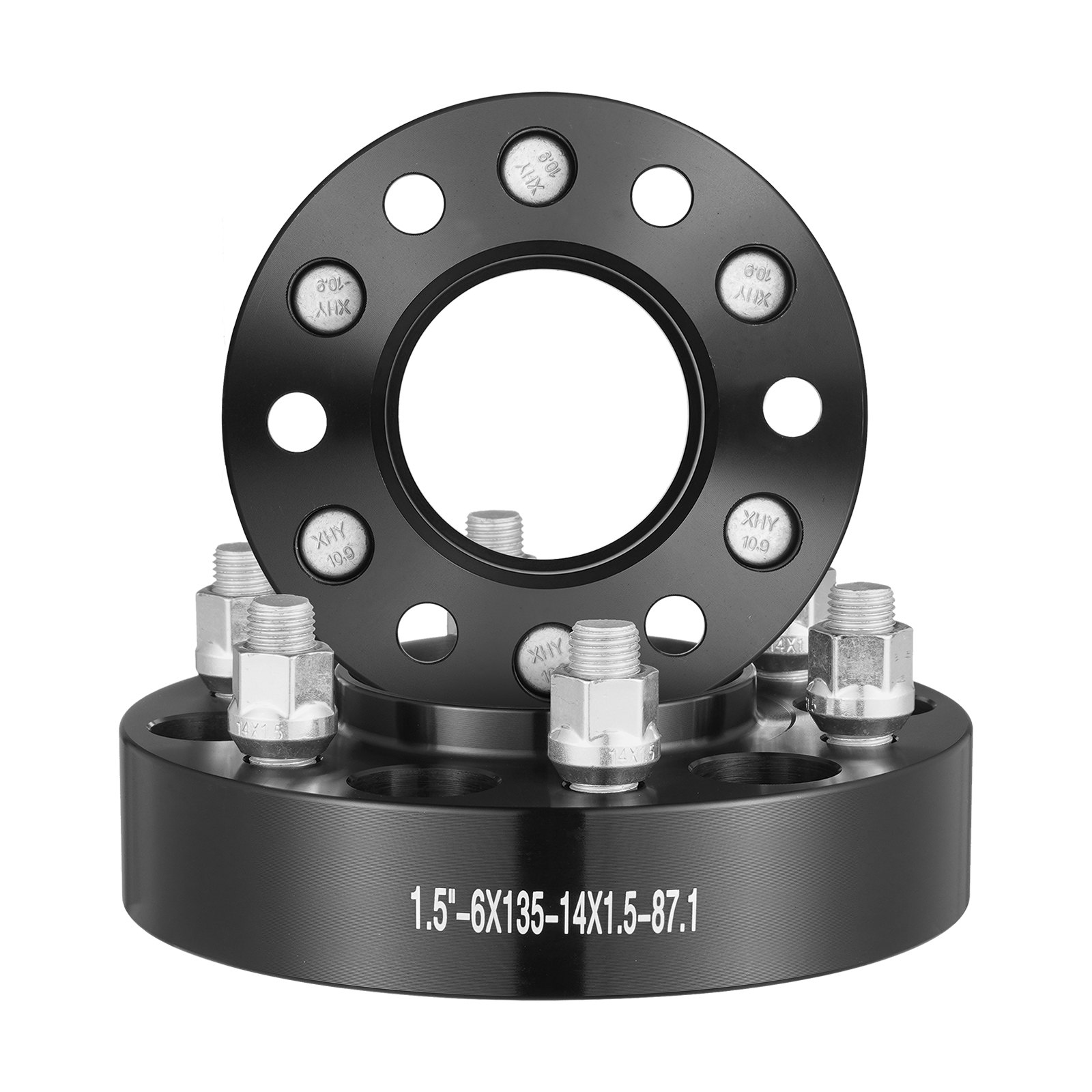 V952-LSSFLP15YC6X1GP2WV0-202508011722-00 VEVOR 1.5" 6"x5.3" Wheel Spacers Wheel Adapters 6 Lug Forged Spacer 4 PCS Black - Image 1