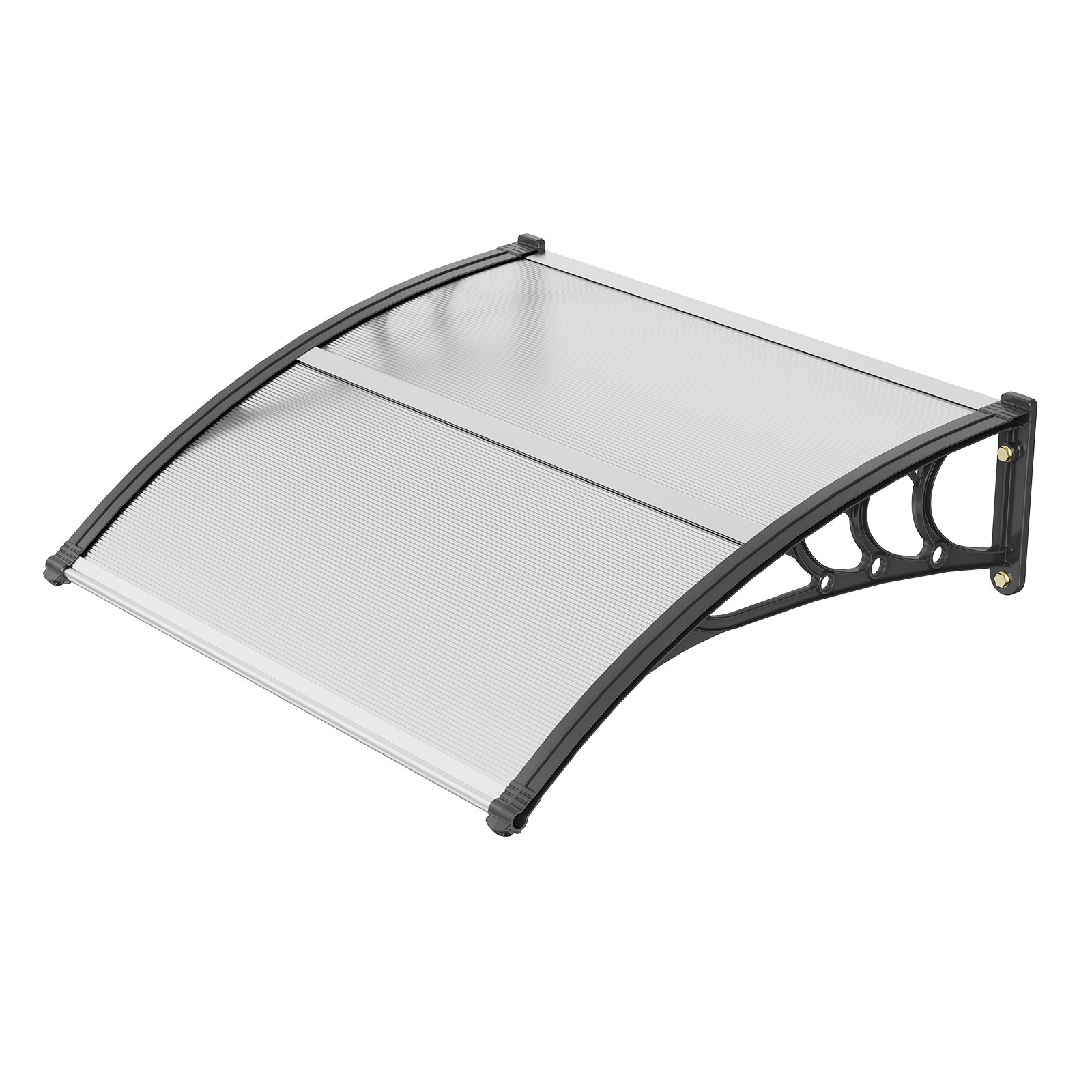 V952-MCZYPYCBS4040ML75V0-202508012236-00 VEVOR Window Door Awning Canopy 40" x 40", UPF 50+ Polycarbonate Entry Door Outdoor Window Awning Exterior, Front Door Overhang Awning for Sun Shutter, UV, Rain, Snow Protection, Hollow Sheet - Image 1