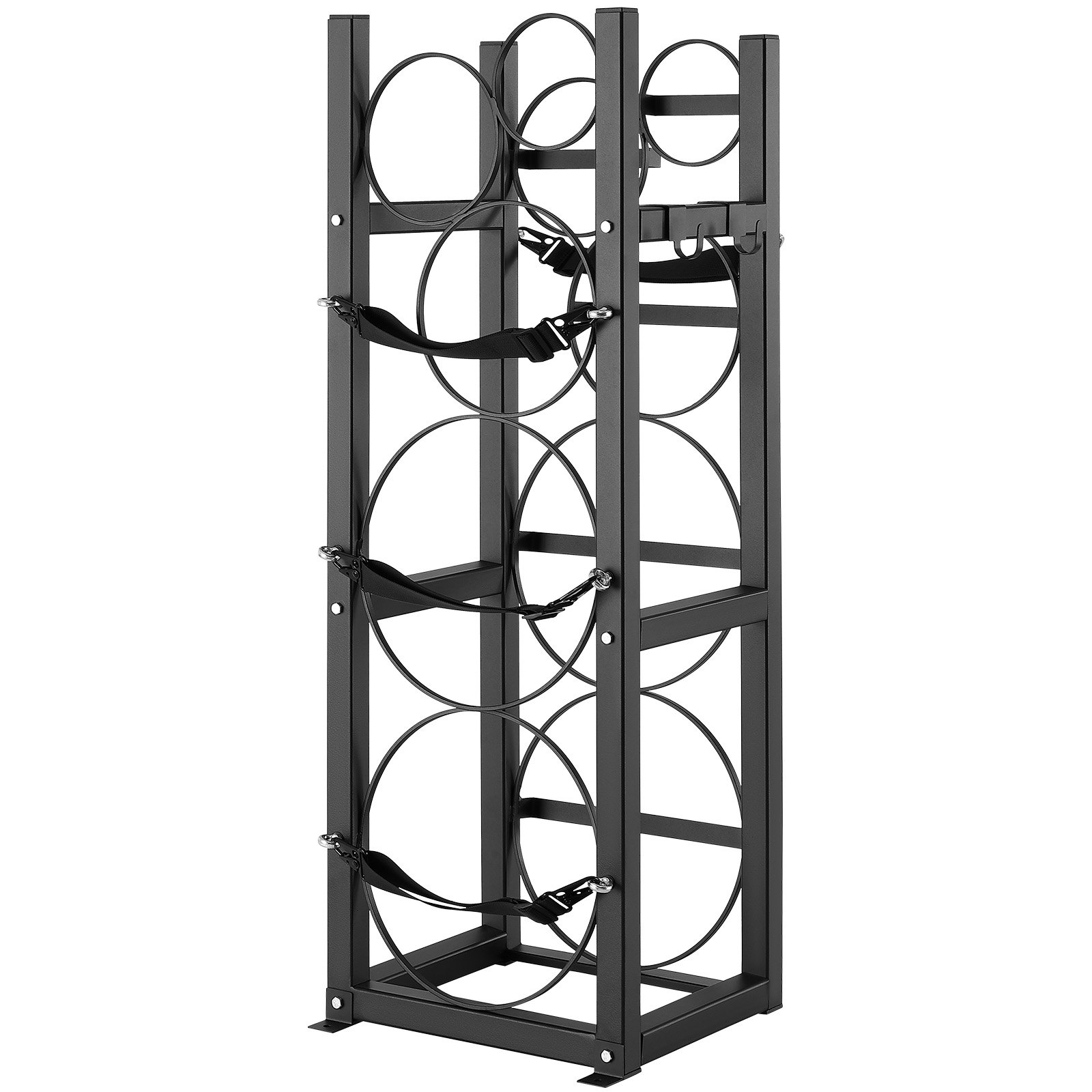 V952-QPCFJ305MM28FNID7V0-202508011918-00 VEVOR Refrigerant Tank Rack, with 2 x 30lbs and Other 3 Small Bottle Tanks, Cylinder Tank Rack 12.79x12.99x47.12 in, Refrigerant Cylinder Rack and Holders for Freon, Gases, Oxygen, Nitrogen - Image 1