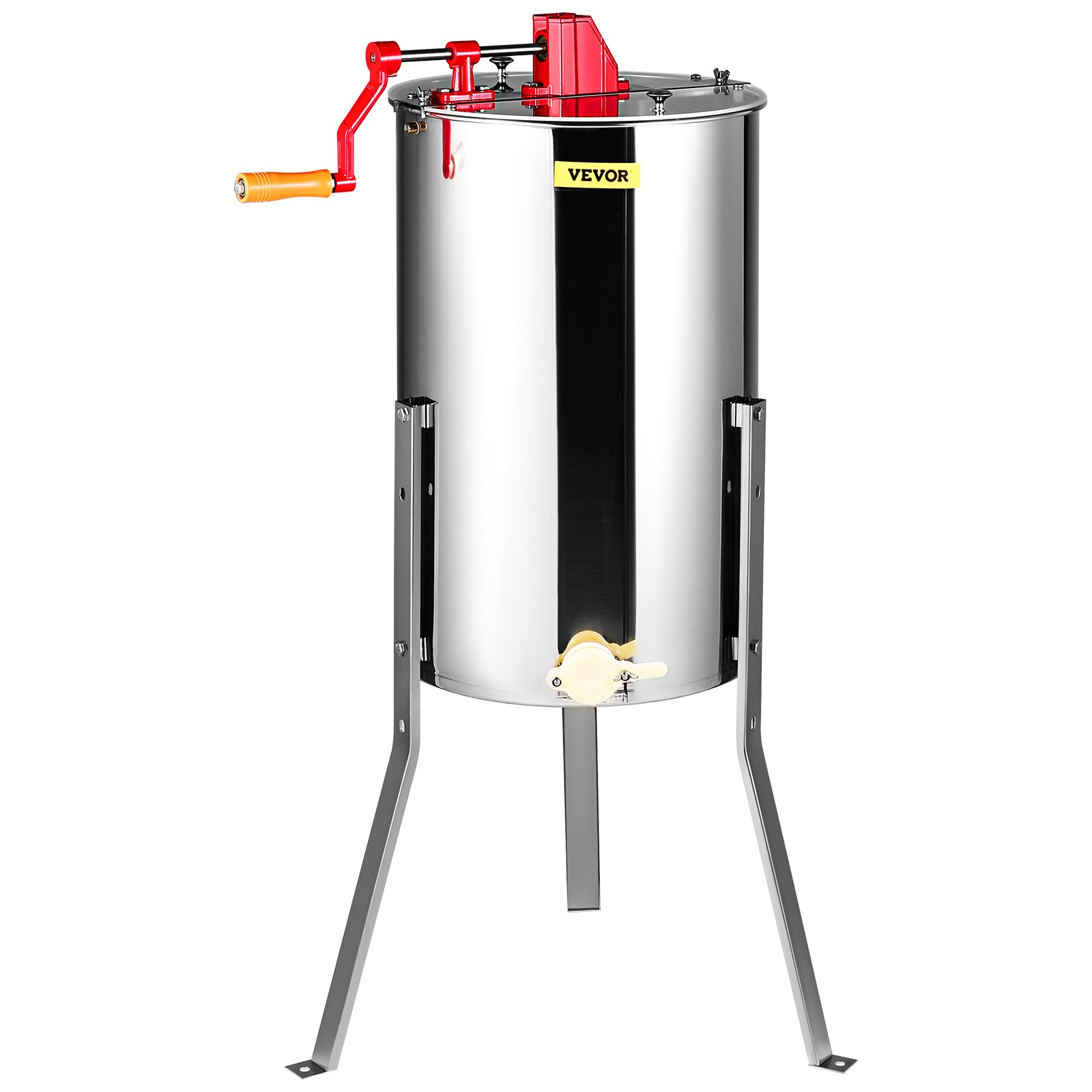 V952-SDYMJBXGY1524JECGV0-202508011647-00 VEVOR Manual Honey Extractor, 2/4 Frames Honey Spinner Extractor, Stainless Steel Beekeeping Extraction, Honeycomb Drum Spinner with Lid, Apiary Centrifuge Equipment with Height Adjustable Stand - Image 1