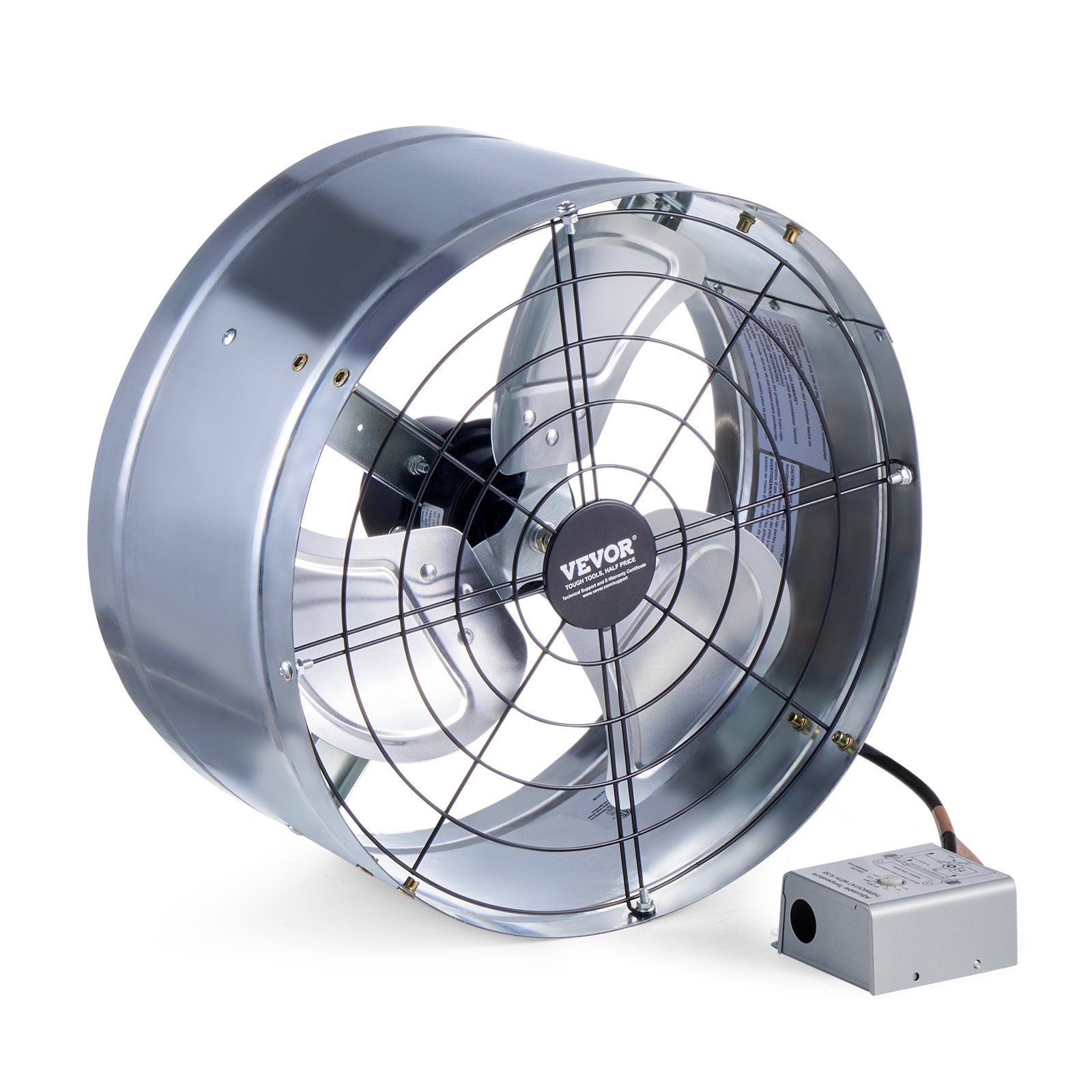 V952-SQFJ15YC1300339LIV3-202507141320-00 VEVOR 380 mm Gable Mount Fan 1300 CFM Attic Vent Fan with Adjustable Thermostat - Image 1