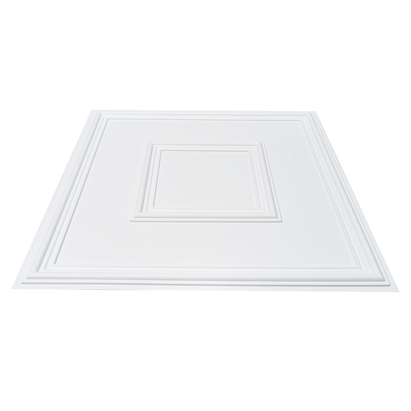 V952-THBZPVCB12J2BINQSV0-202507141710-00 VEVOR Ceiling Tiles 12-Pack 24 x 24 in PVC Easy Installation White Geometric - Image 1