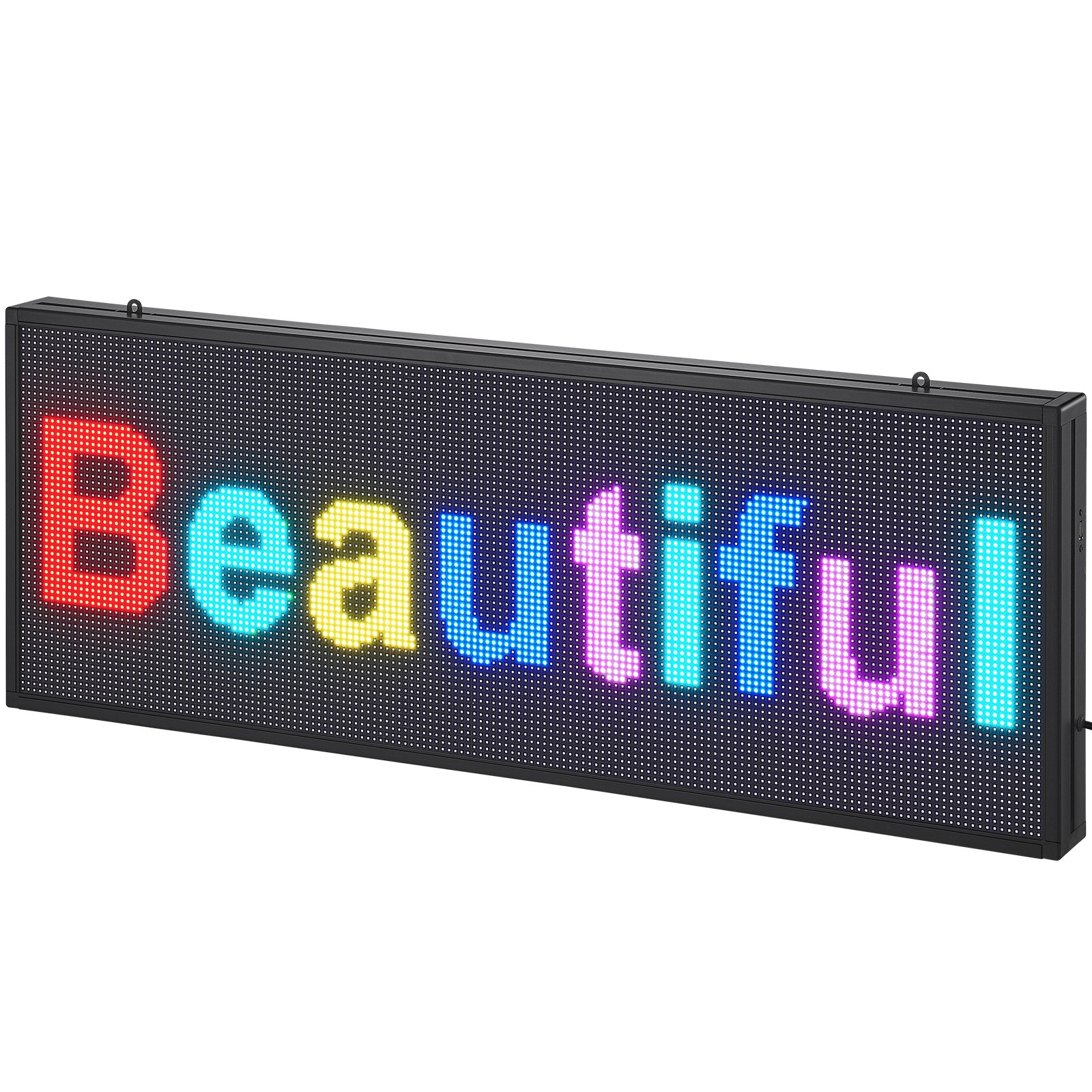 V952-XGSGDBZP40X1EUY8FV3-202507141305-00 VEVOR Programmable LED Sign, P10 Full Color LED Scrolling Panel, DIY Custom Text Animation Pattern Display Board, WIFI USB Control Message Shop Sign for Store Business Party Bar Advertising, 99x35cm - Image 1
