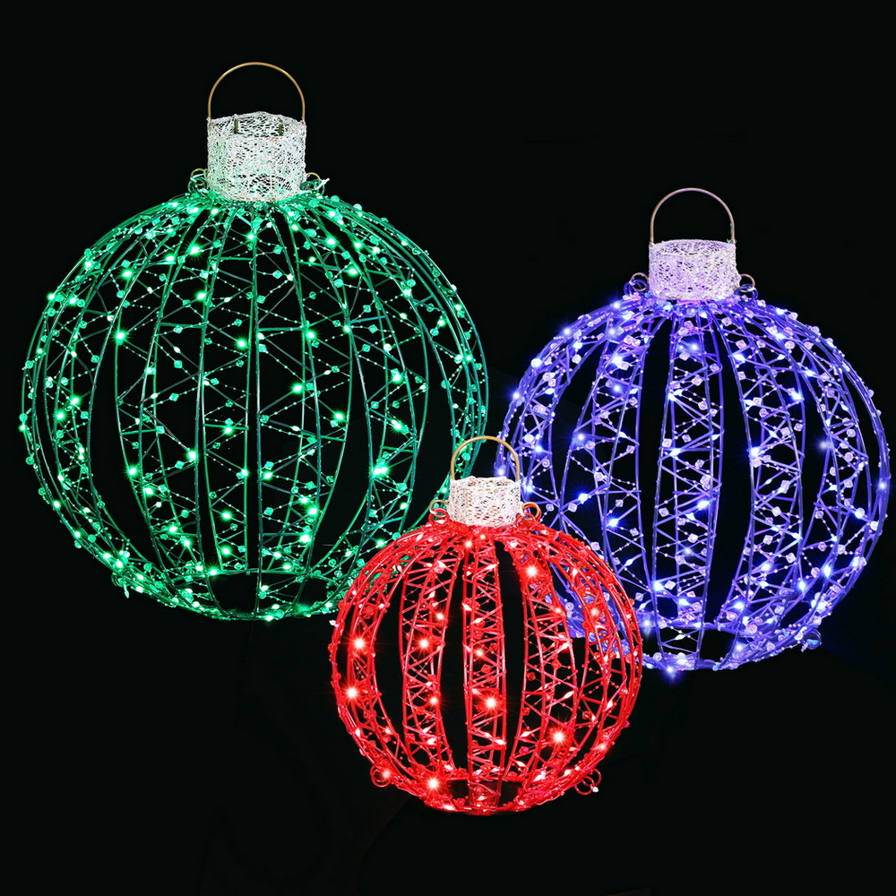 XMAS-MOT-BALL-RGB-202508132012-00 Jingle Jollys Christmas Lights 320 LED Fairy Light 3pcs Ball Decorations Set - Image 1