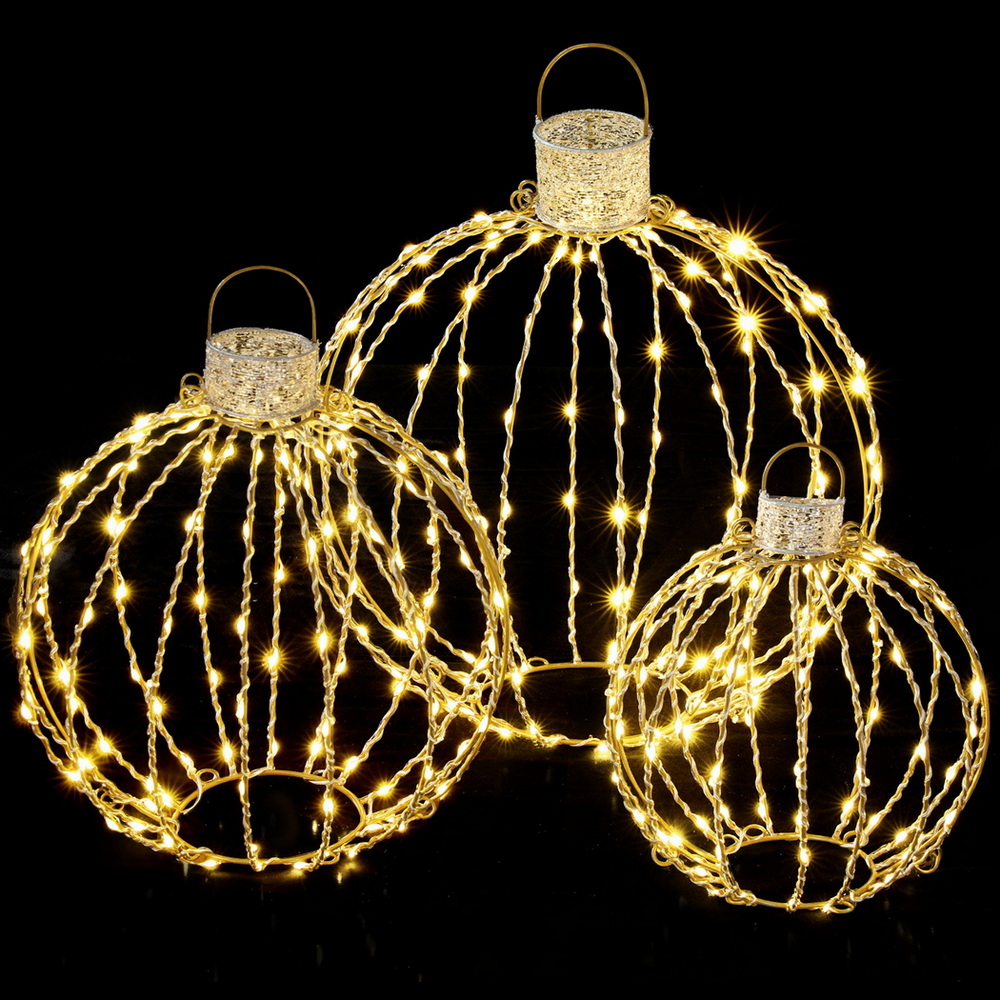 XMAS-MOT-BALL01-WARM-202508132012-00 Jingle Jollys Christmas Lights 320 LED Fairy Light 3pcs Ball Decorations Set - Image 1