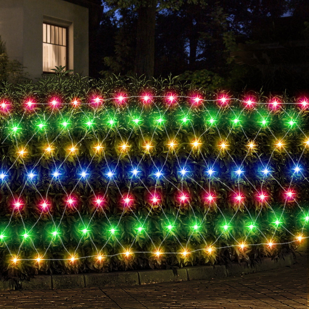 XMAS-NE1000-4X6-MC-202508132012-06 Jingle Jollys Christmas Lights 5Mx3M Net String Light 600 LED Colourful Beads - Image 1